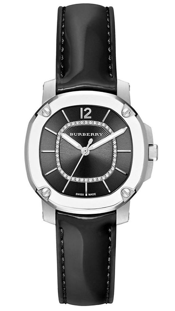 Burberry The Britain Diamond Inner Track Black Dial Black Leather Strap BBY1809 Hoofdafbeelding