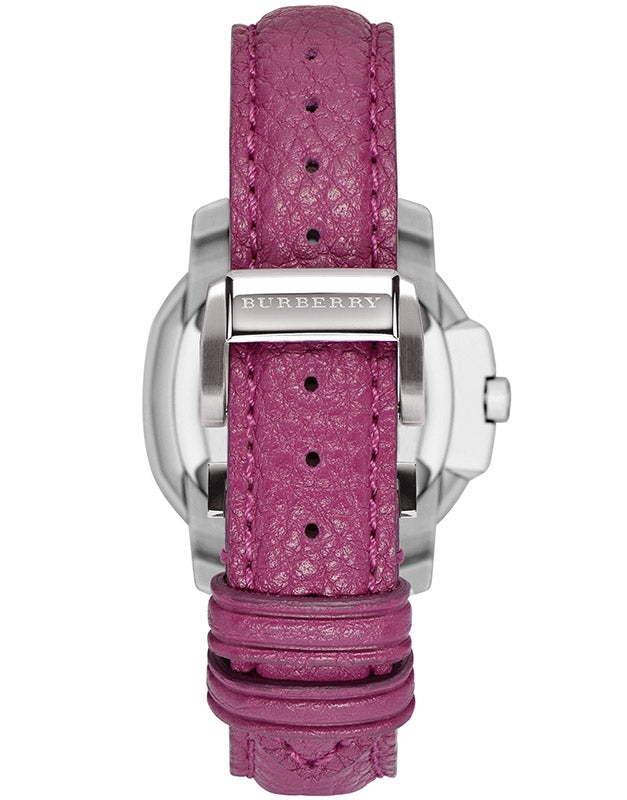 Burberry The Britain Brushed Case Magenta Pink Dial Pink Leather BBY1715
