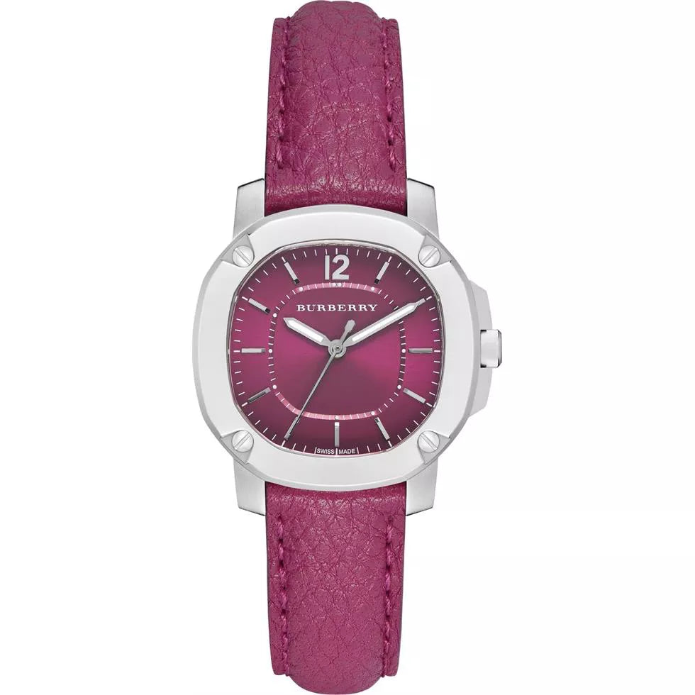 Burberry The Britain Brushed Case Magenta Pink Dial Pink Leather BBY1715 Hoofdafbeelding