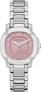 Burberry The Britain Pink Dial Silver Steel Strap Watch for Women - BBY1704