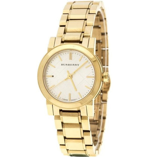 Burberry The City women's watch with white dial, gold-tone case and bracelet