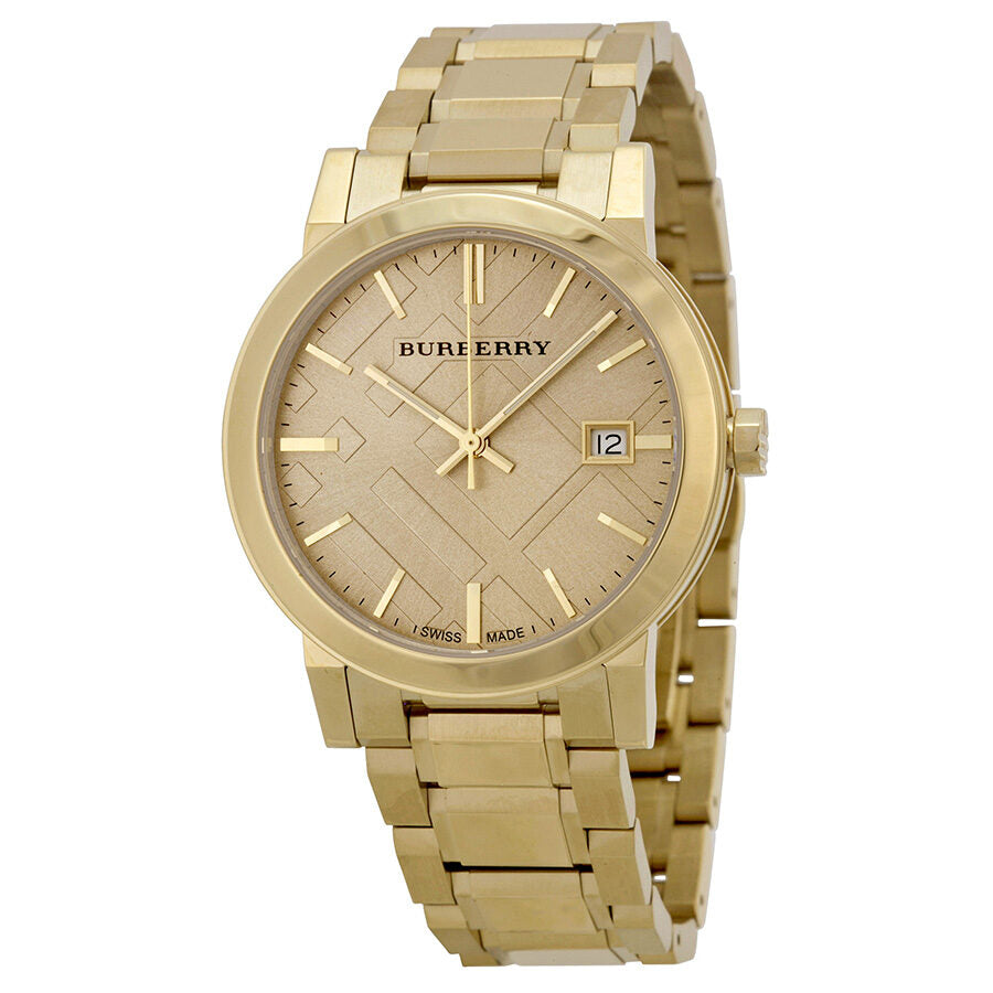 Burberry The City Champagne Dial Gold-tone Unisex Watch BU9033