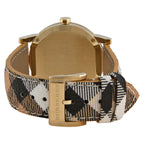 Burberry The City Champagne Dial Haymarket Check Strap Unisex Watch BU9026