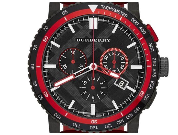 Burberry The City Chronograph Black Dial Red Rubber Strap Watch For Men - BU9805 Secondary image