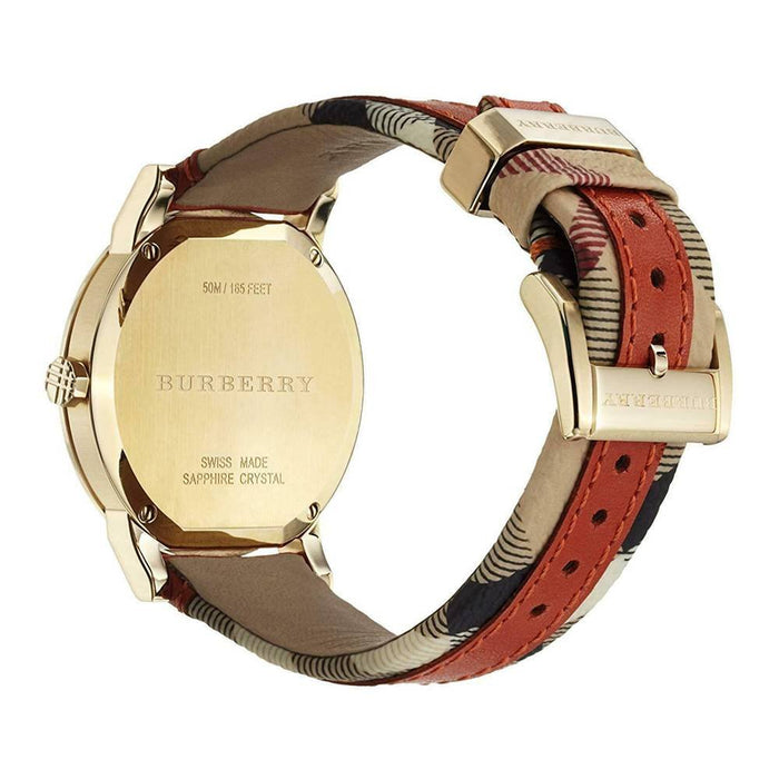 Burberry The City dameshorloge met oranje leren bandje BU9016 Secundaire afbeelding