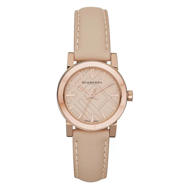 Burberry The City Check Stamped Silver Dial Pink Leather Strap Women's BU9210 Main image