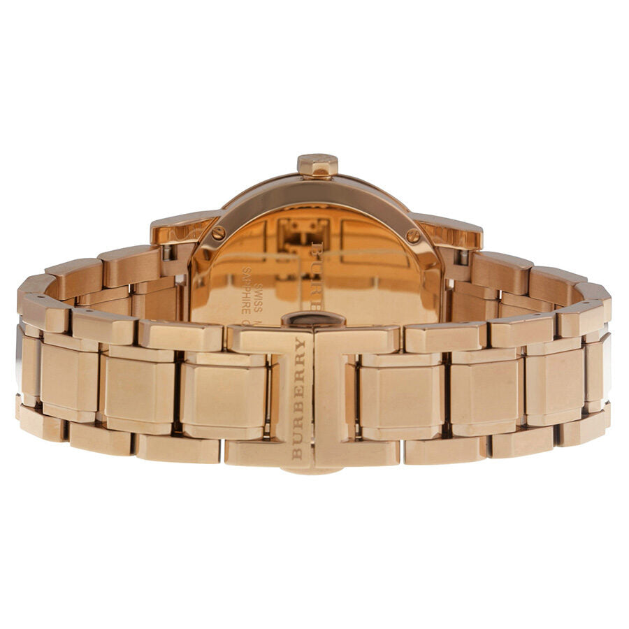 Burberry The City Rose Check Stamped Dial Rose Gold Stainless Steel Women's BU9135