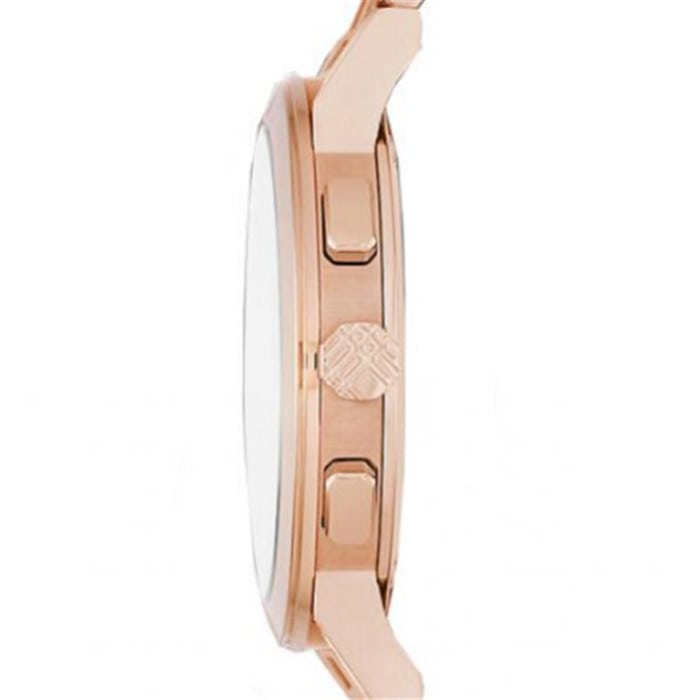 Burberry The City Unisex Horloge BU9754 met gepolijste lunette, zilveren wijzerplaat en roségoudkleurige roestvrijstalen kast Secundaire afbeelding