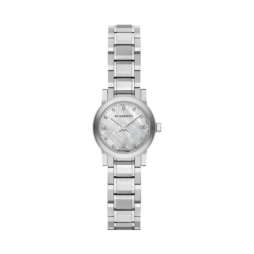 Burberry The City dameshorloge met zilveren wijzerplaat en diamanten BU9213 Hoofdafbeelding