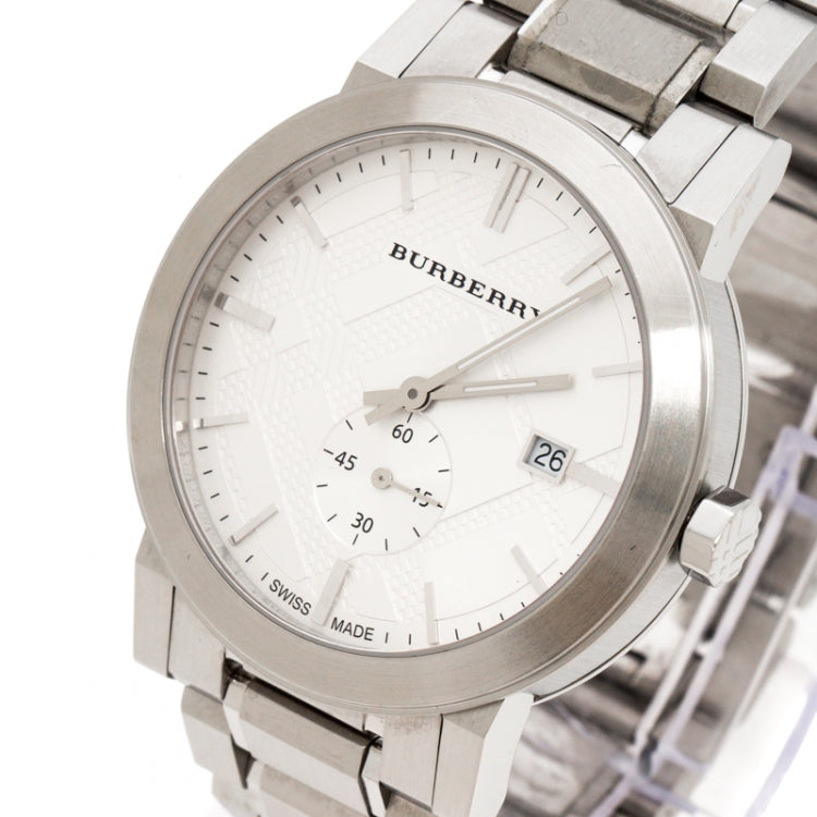 Burberry The City Herenhorloge met zilveren wijzerplaat en roestvrijstalen kast BU9900 Secundaire afbeelding