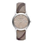 Burberry The City Smoke Check Strap Grey Dial Silver Steel & Fabric Women's Watch Watch BU9118