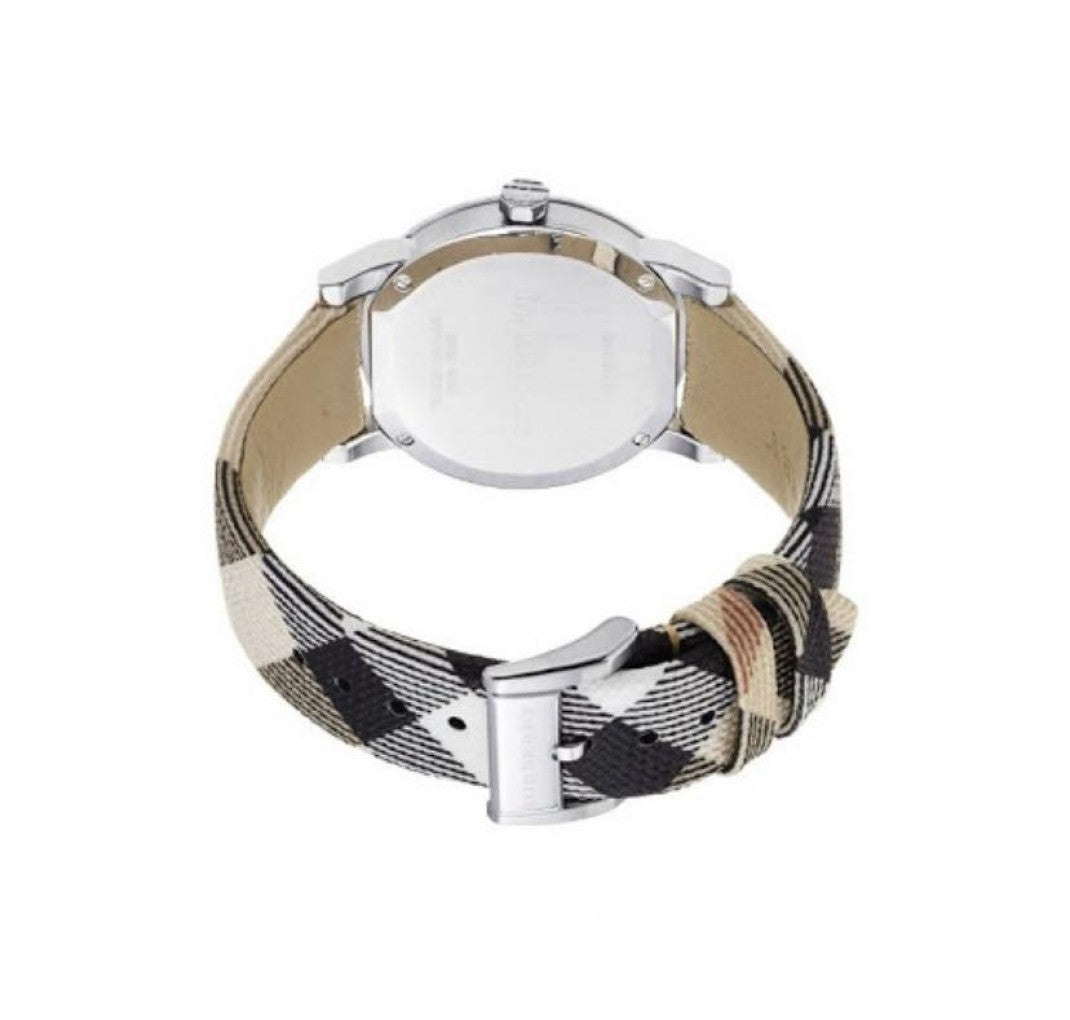 Burberry The City Smoke Check Strap Grey Dial Silver Steel & Fabric Women's Watch Watch BU9118 Secundaire afbeelding