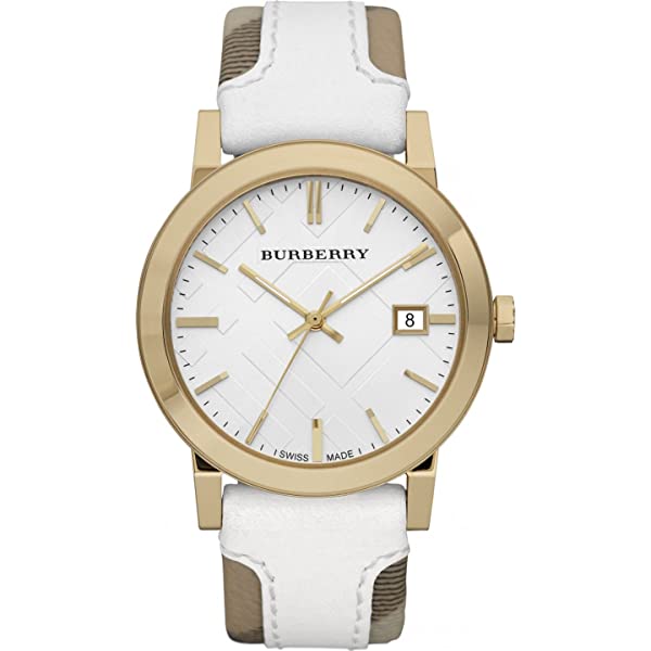 Burberry The City dameshorloge met witte leren band BU9015 Hoofdafbeelding