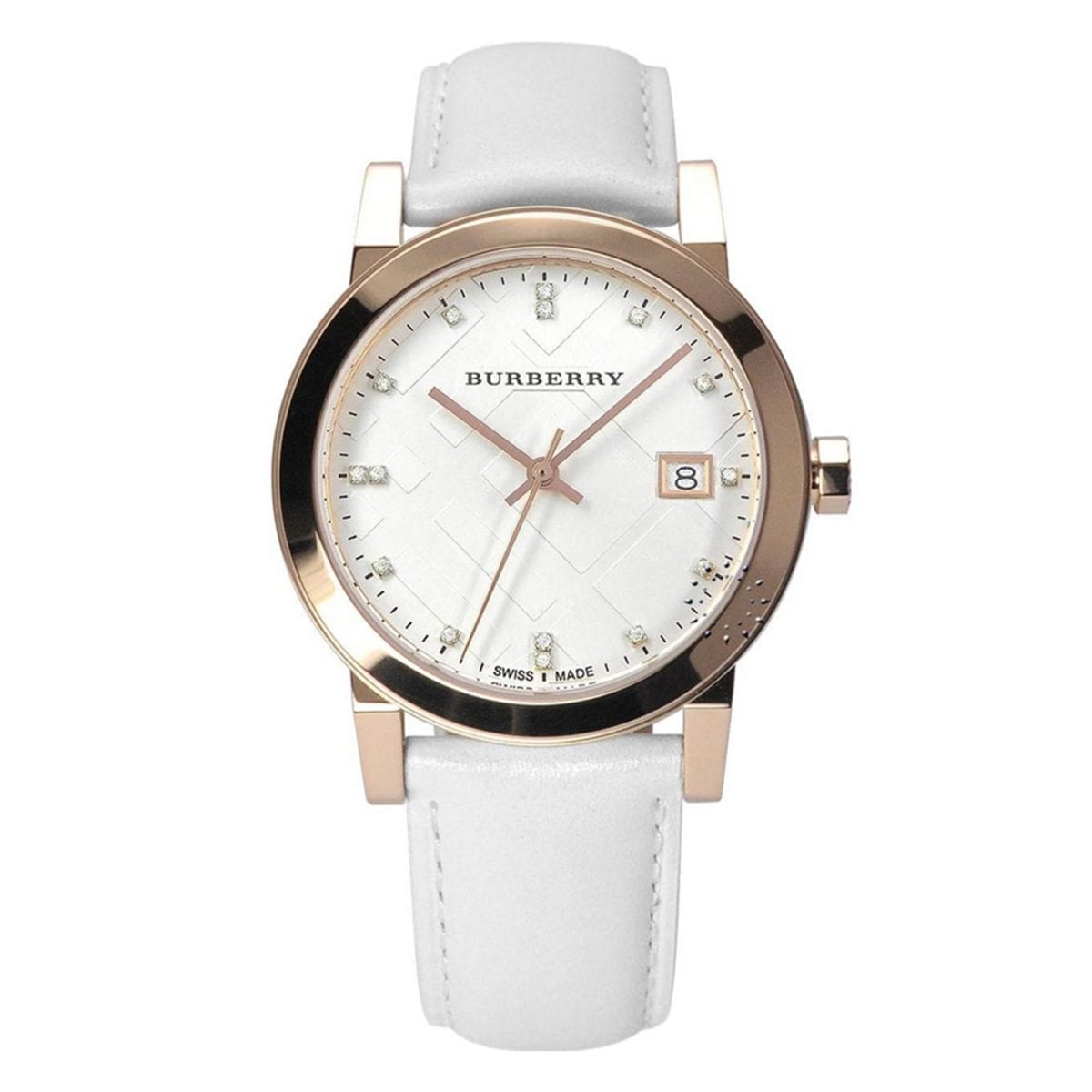 Burberry The City dameshorloge van wit leer BU9130 Hoofdafbeelding