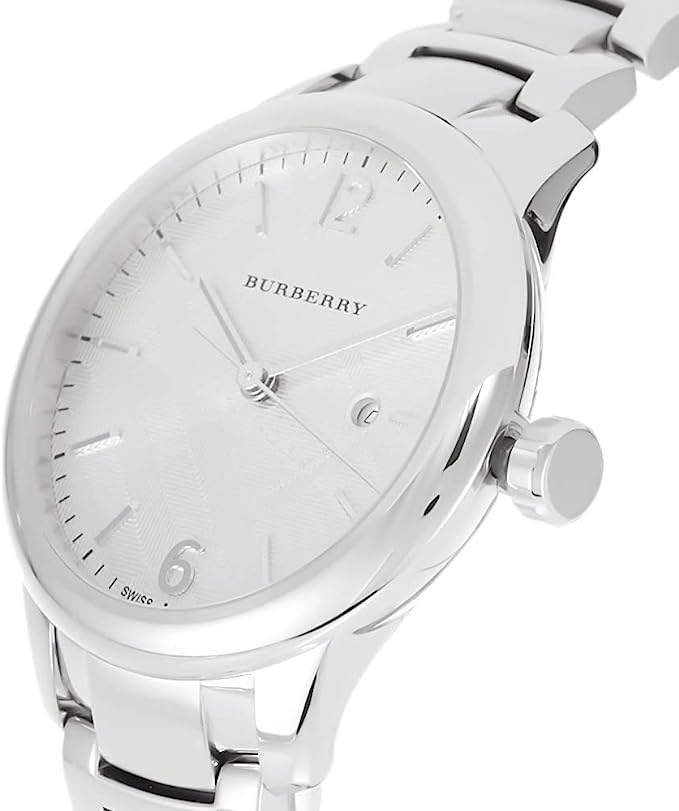 Burberry The Classic Beige Textured Dial White Dial Silver Stainless Steel Women's Watch Watch BU10108 Secundaire afbeelding