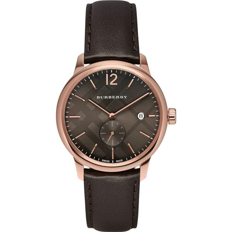 Burberry The Classic Herenhorloge met leren band en bruine wijzerplaat BU10012 Hoofdafbeelding