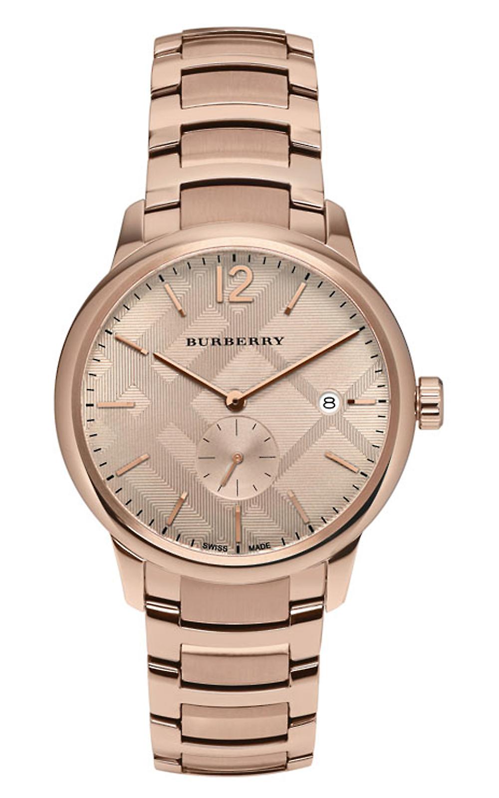 Burberry The Classic Small Seconds Rose Dial Rose Gold Stainless Steel Men's Watch BU10013 Hoofdafbeelding