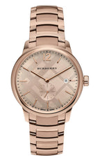Burberry The Classic Small Seconds Rose Dial Rose Gold Stainless Steel Men's Watch BU10013