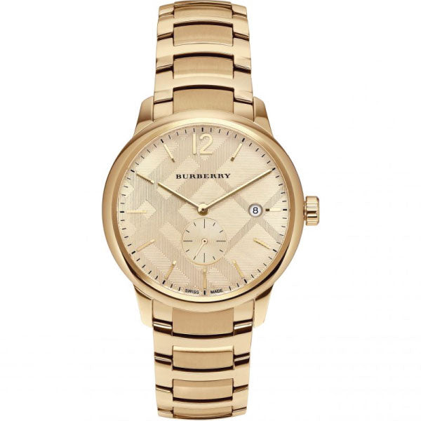 Burberry The Classic Herenhorloge van roestvrij staal met gouden wijzerplaat BU10006 Secundaire afbeelding