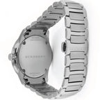 Burberry The Classic Engraved Check Grey Dial Silver Stainless Steel Men's Watch BU10005