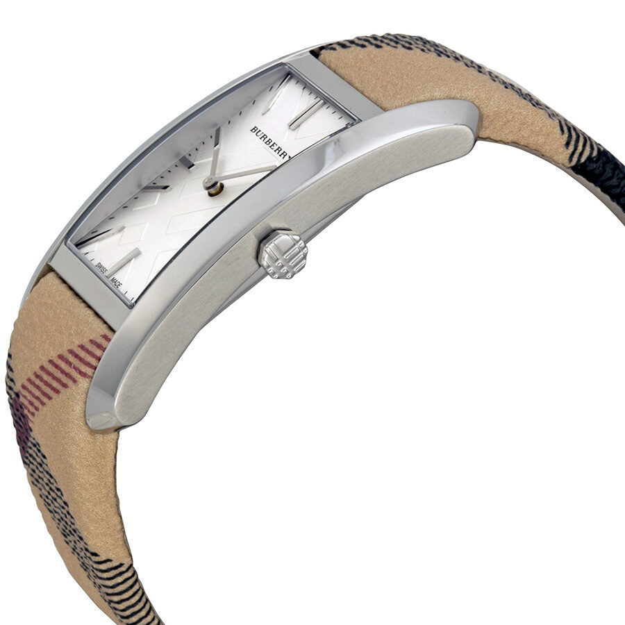 Burberry The Pioneer Silver Check-stamped Dial Haymarket Check Dameshorloge BU9406 Secundaire afbeelding