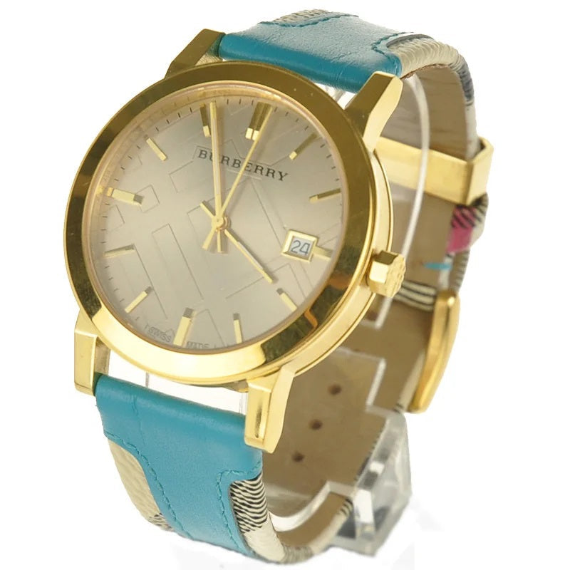 Burberry Turquoise Leather Nova Check 38mm Women's Watch BU9018 Secondary image