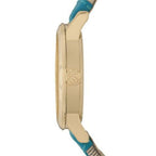 Burberry The City Haymarket Check White Dial Turquoise Leather Strap Women's Watch Watch BU9112