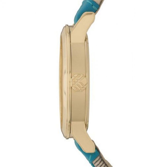 Burberry The City Haymarket Check White Dial Turquoise Leather Strap Women's Watch Watch BU9112 Secundaire afbeelding