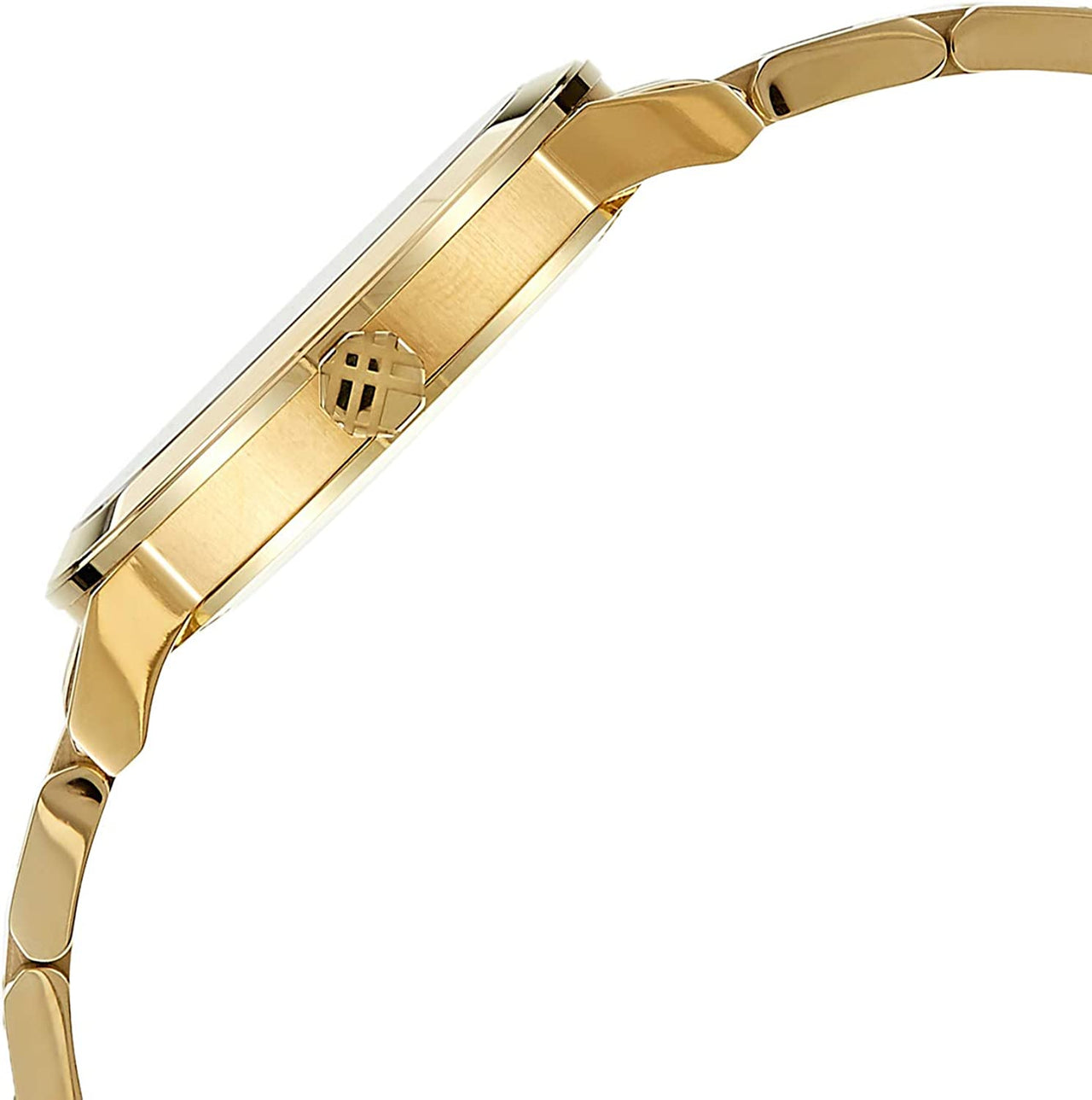 Burberry Unisex Horloge BU9003 met witte wijzerplaat, geelgoud verguld en roestvrijstalen kast Secundaire afbeelding