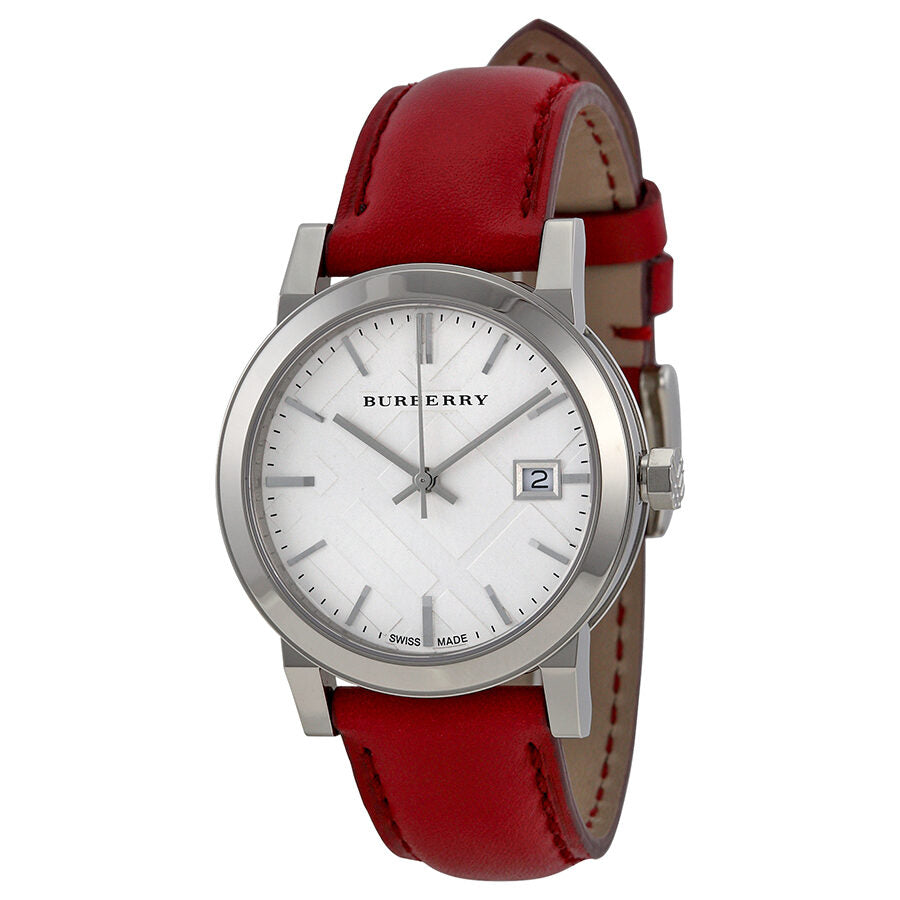 Burberry White Silver Dial Red Leather Ladies Watch BU9129 Main image