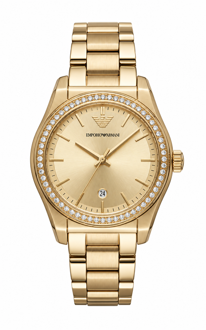 Emporio Armani Federica 32mm Gold Dial Gold-Tone Women's Watch AR11607