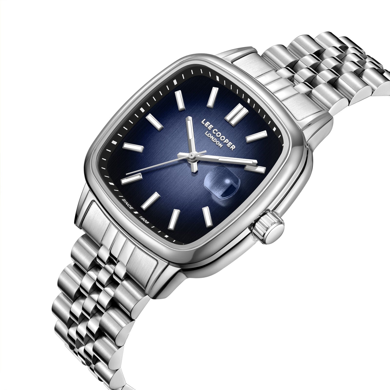 Lee Cooper Modern Square Date Window Blue Dial Silver Watch - LC08306.390 Secundaire afbeelding