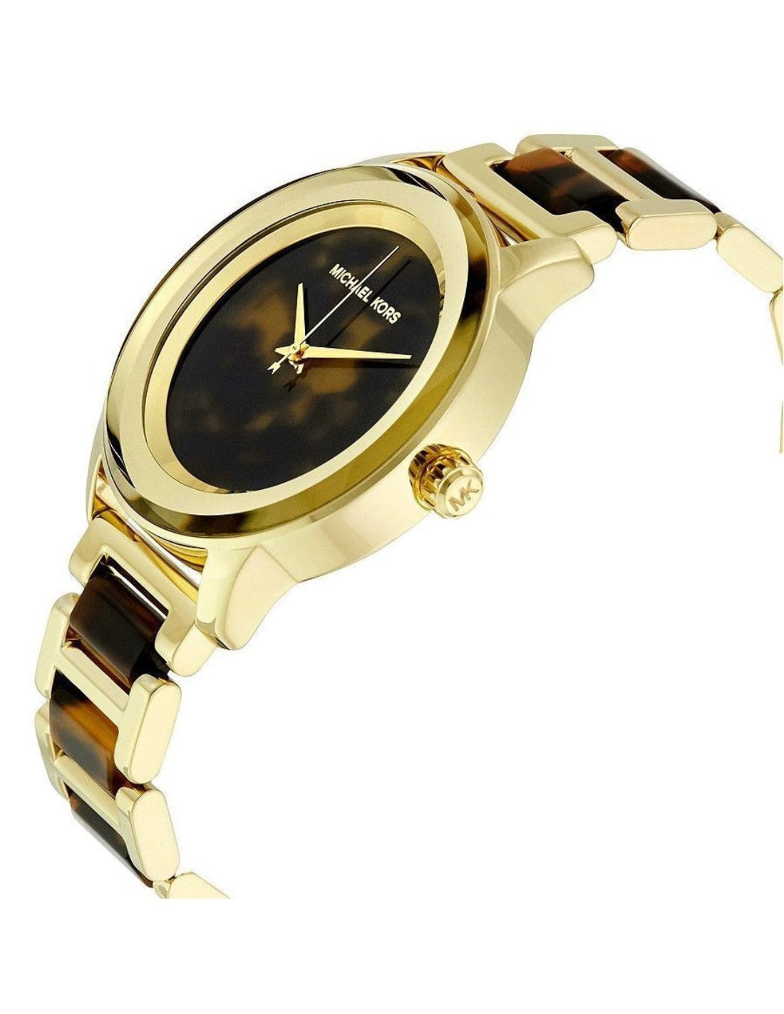 Michael Kors Kinley dameshorloge van goud en schildpadacetaat - MK6353 Secundaire afbeelding