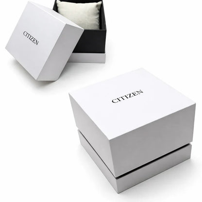 Citizen branded white presentation boxes for watch packaging