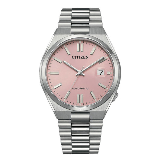 Citizen Tsuyosa Automatic 40mm watch with dreamy pink dial and stainless steel bracelet