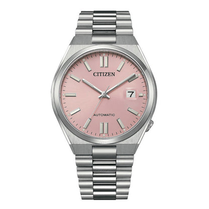 Citizen Tsuyosa Automatic 40mm watch with dreamy pink dial and stainless steel bracelet