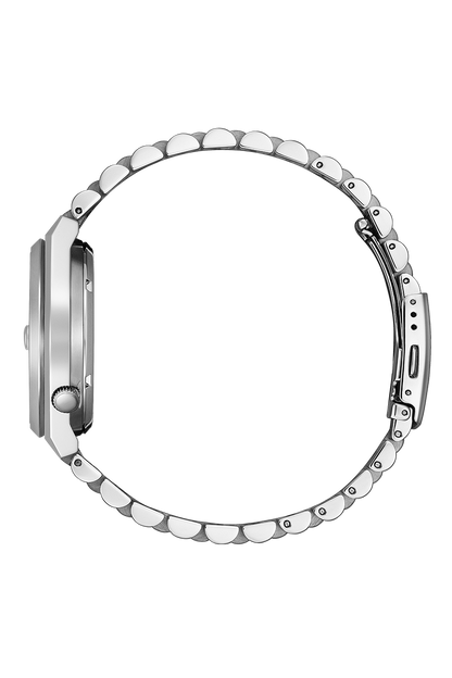 Side view of Citizen Tsuyosa Automatic stainless steel bracelet and case