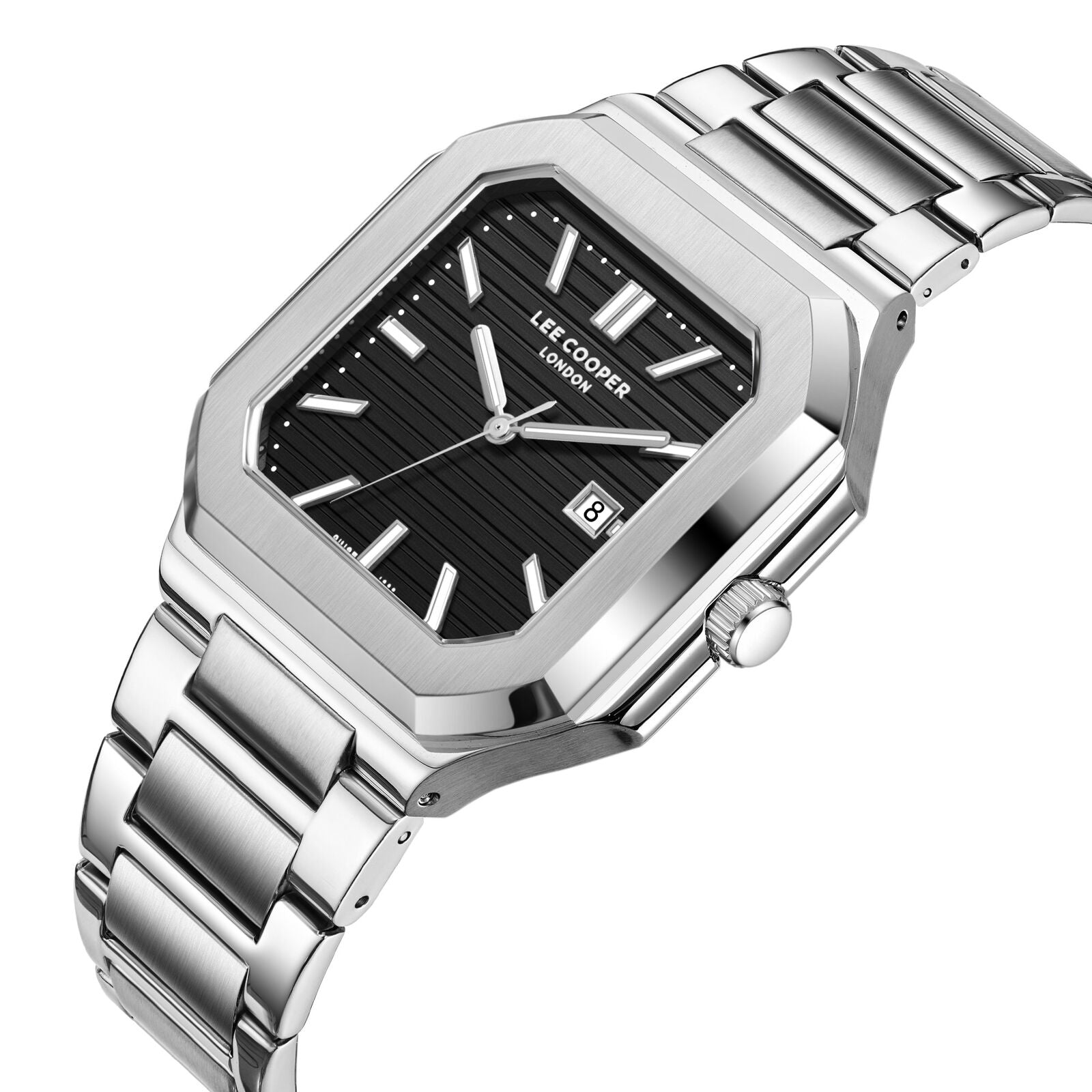 Lee Cooper Maxime Square Case Black Dial Silver Watch - LC08269.360 Secondary image