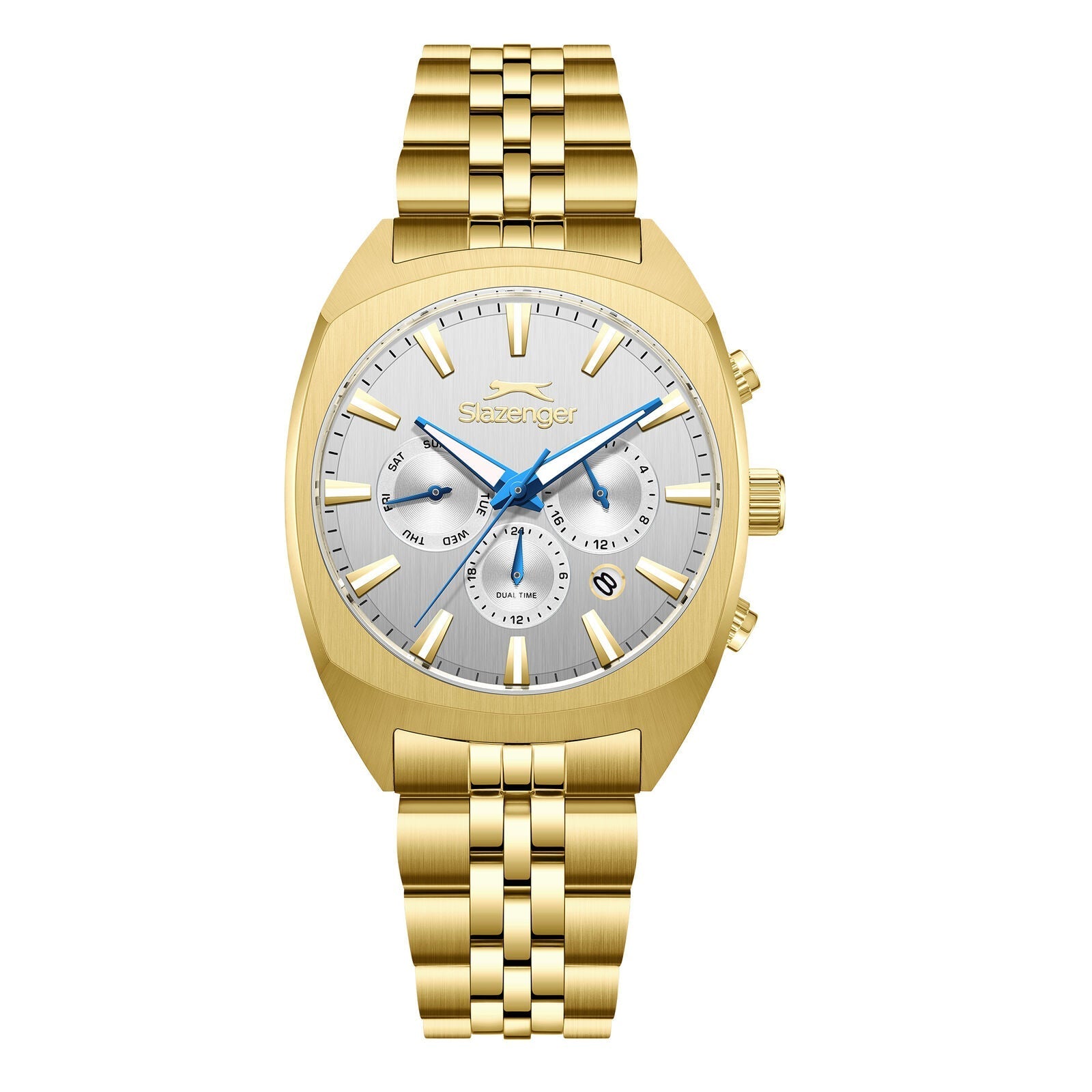 Slazenger Luminous Multifunction Silver Sunray Dial Gold Watch - SL.09.2574.2.130 Main image