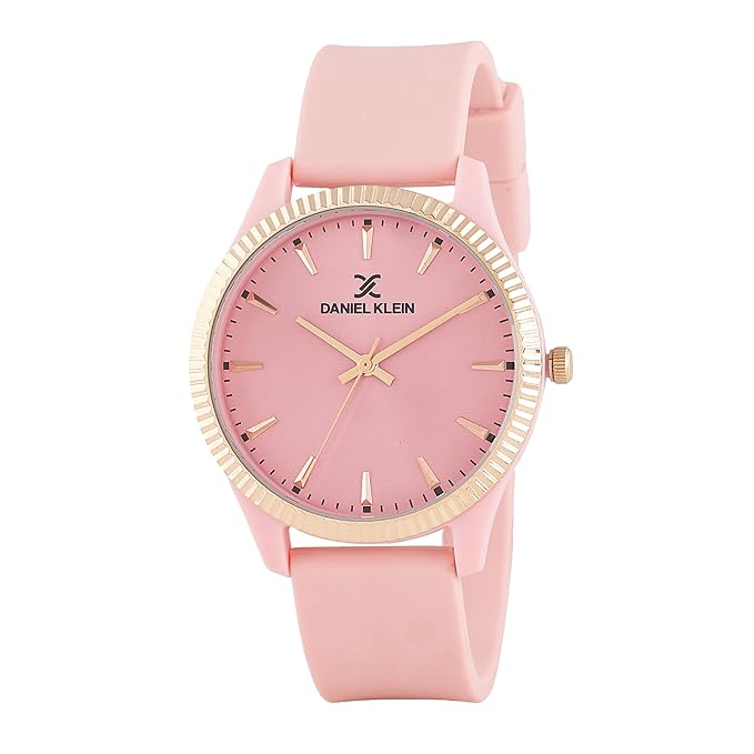 Daniel Klein Casual Pink Dial and Silicone Strap Watch - DK.1.12767-6 Hoofdafbeelding