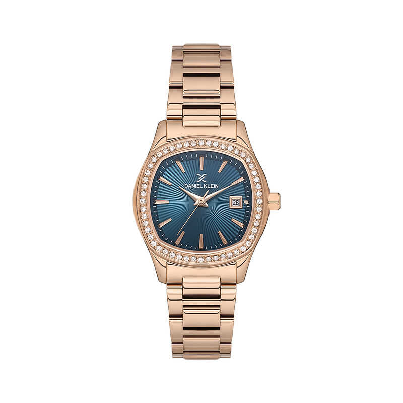 Daniel Klein Premium Dimond Navy Blue Dial Rose Gold Watch - DK.1.13866-5 Main image
