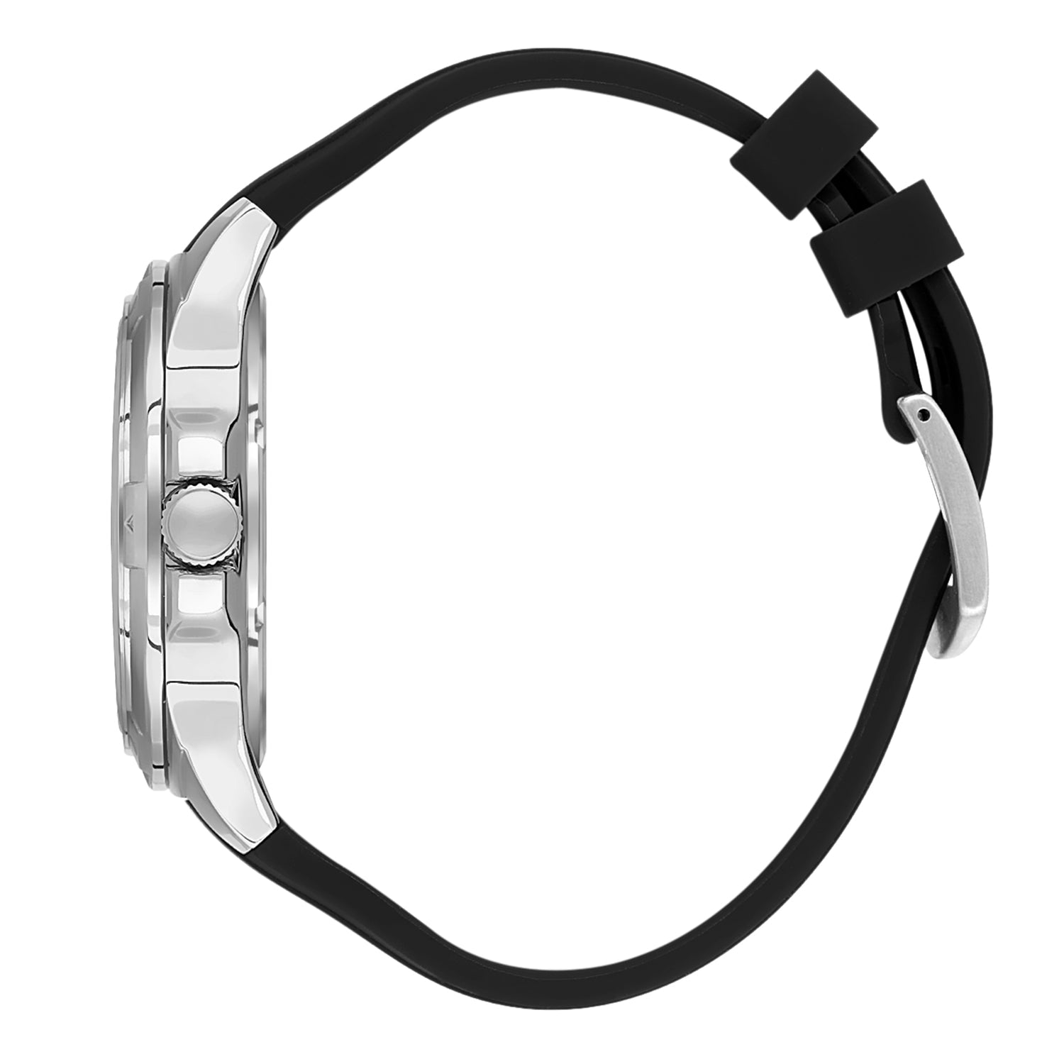 Daniel Klein Premium Date Window Black Dial and Silicone Strap Silver Watch - DK.1.13734-1 Secondary image