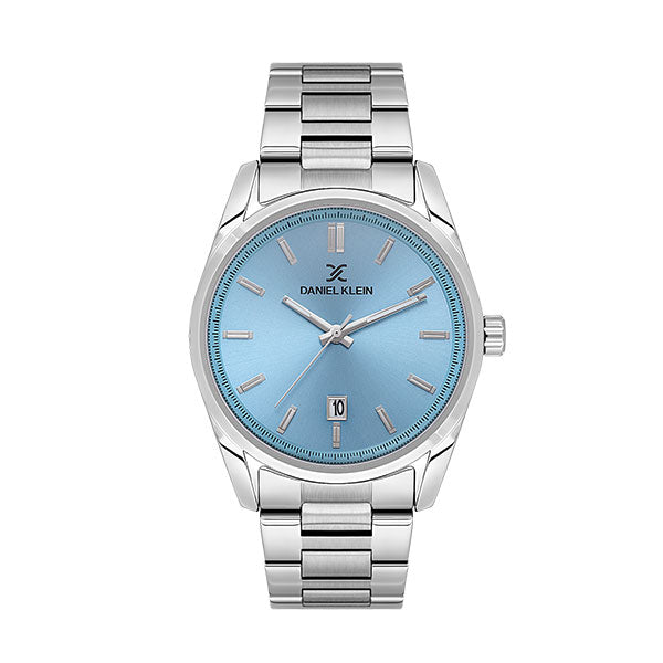 Daniel Klein Premium Date Window Blue Dial Silver Watch - DK.1.13799-4 Main image
