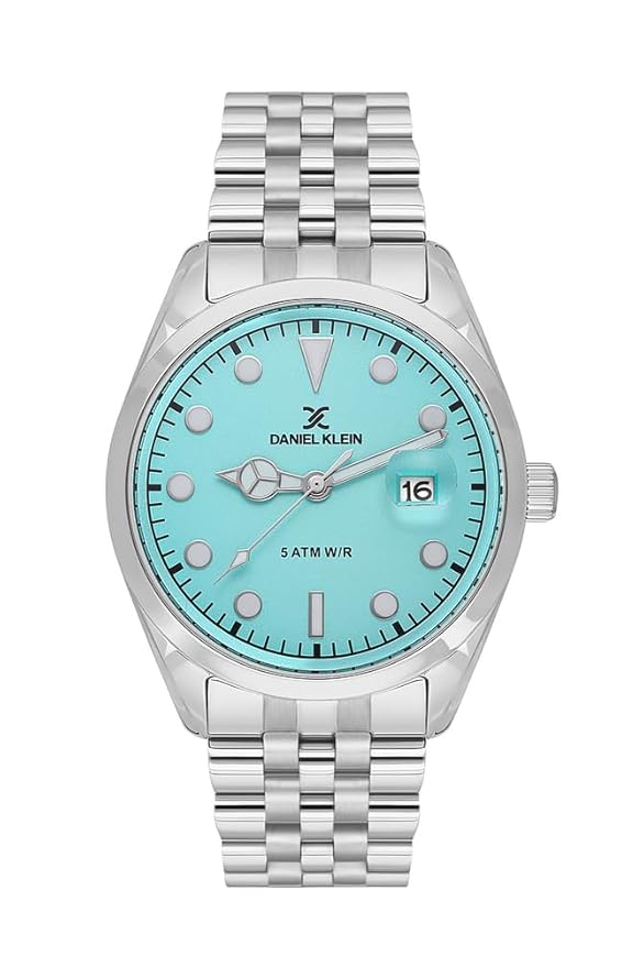 Daniel Klein Premium Date Window Blue Dial Silver Watch - DK.1.13835-3 Main image