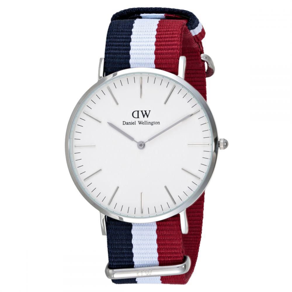 Daniel Wellington Cambridge 40mm White Dial Tricolour Strap Men's Silver Watch - DW00100017 Main image
