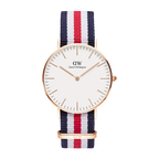 Daniel Wellington Canterbury 36mm White Dail Tricolour Nato Strap Gold Watch - DW00100030