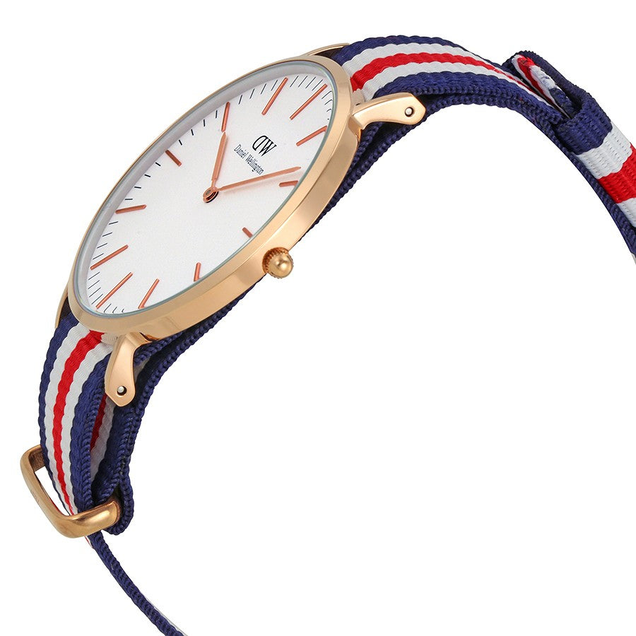 Daniel Wellington Canterbury 40mm White Dial Tricolour Nato Strap Men's Gold Watch - DW00100002 Secondary image