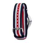 Daniel Wellington Canterbury 40mm White Dial Tricolour Nato Strap Men's Silver Watch - DW00100016