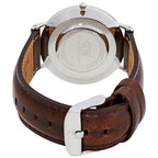 Daniel Wellington Classic Bristol 36mm White Dial Dark Brown Genuine Leather Silver Watch - DW00100056