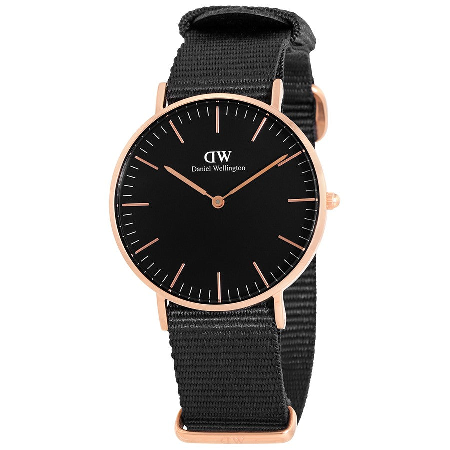 Daniel Wellington Cornwall 36mm Black Dial Black Nato Strap Gold Watch - DW00100150 Hoofdafbeelding